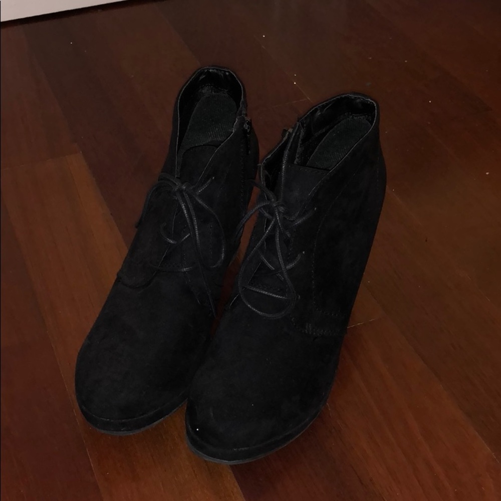 Velour Wedge Heels